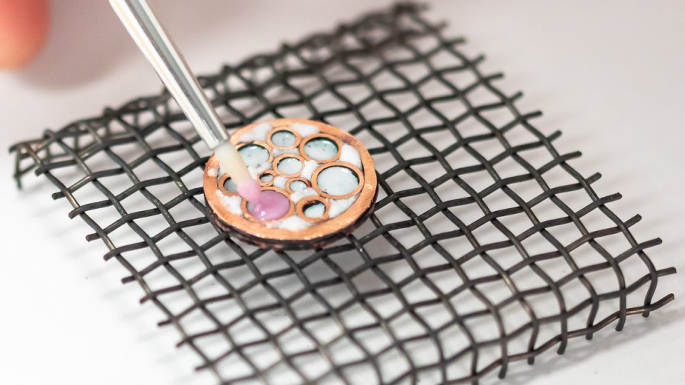 Enamelling onto copper design