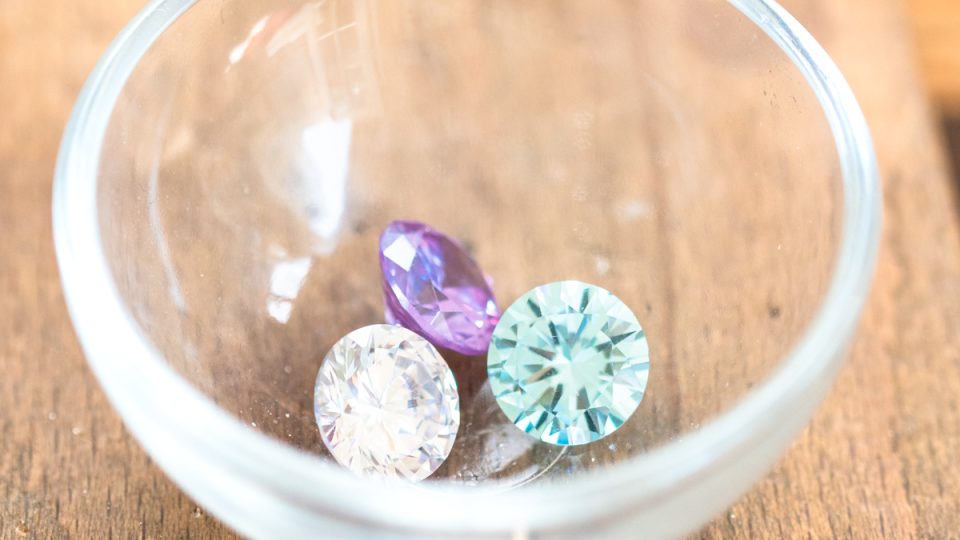 A selection of large cubic zirconia round faceted stones